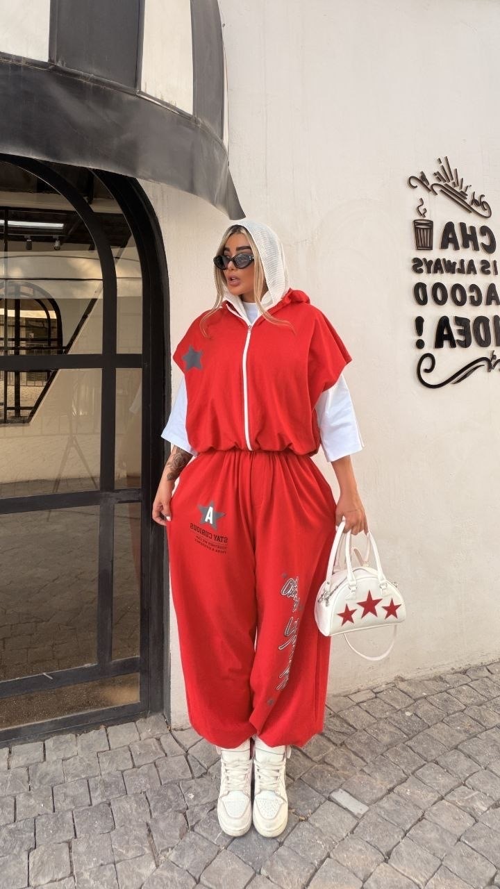 ست ۳تیکه تیشرت و شلوار و وست زنانه